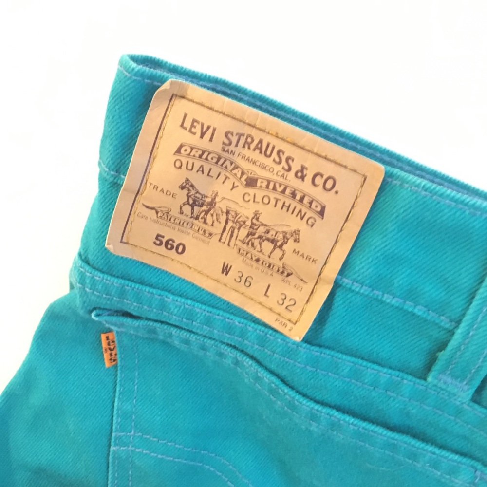 Levi’s Orange Tag 560 Turquoise 36x32 Made in USA